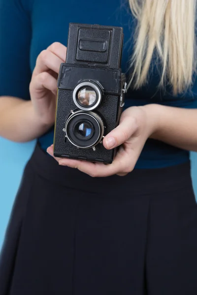 Vintage hipster camera — Stockfoto