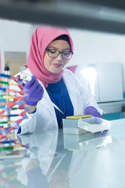 Trabajador de laboratorio musulmán — Foto de Stock