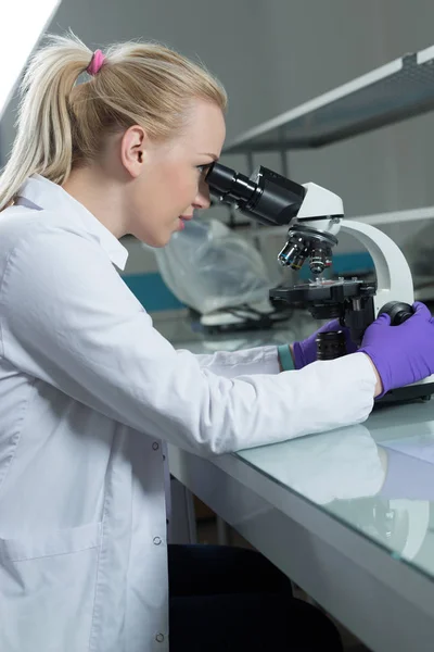 Investigadora num laboratório — Fotografia de Stock