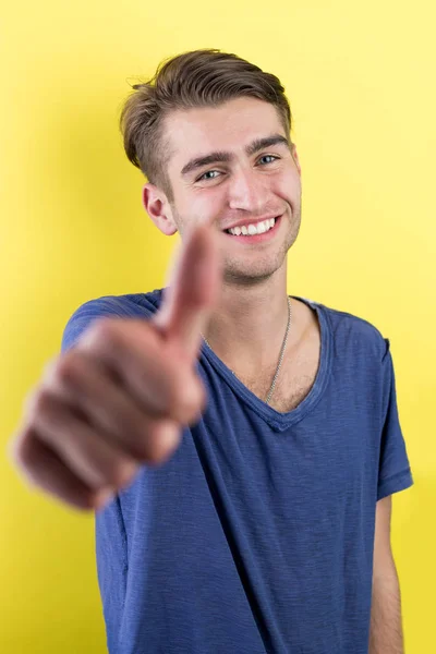 Smiling young man casual dressed — Stock Photo, Image