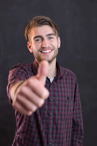 Fashion smiling man in shirt — Stock Photo, Image