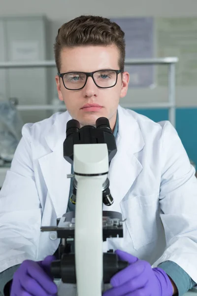 Cheerful young researcher — Stock Photo, Image