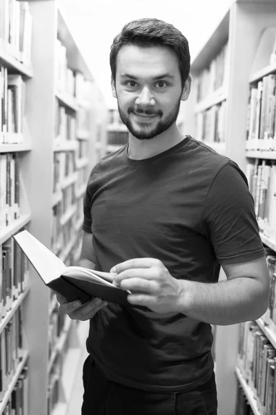 Casual man reading book — Stock Photo, Image