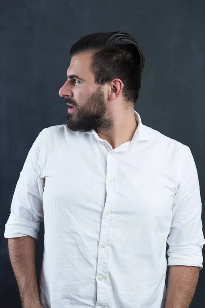 Bearded man in white — Stock Photo, Image