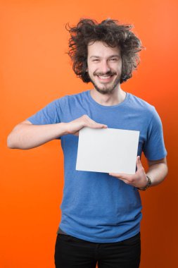 man bedrijf wit bord