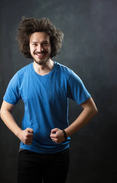 Man with funny hair — Stock Photo, Image