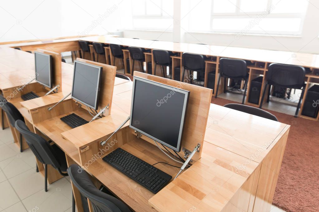 Workplace room with computers