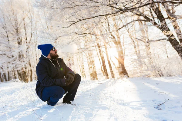 Téli kaland ember — Stock Fotó