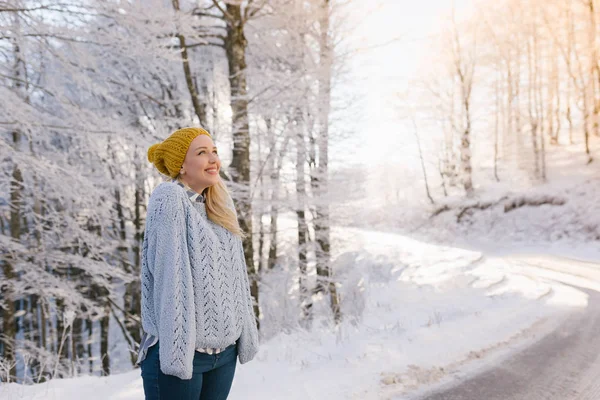 Woman in winter hat