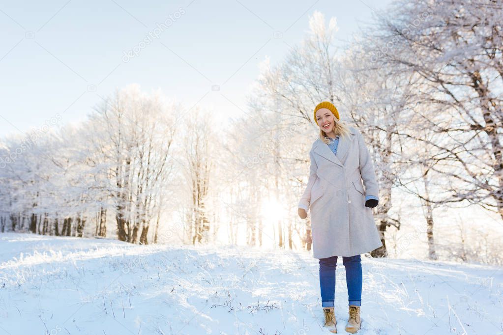 adventure woman in winter