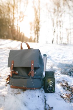 Sırt çantası ve kamera hiking