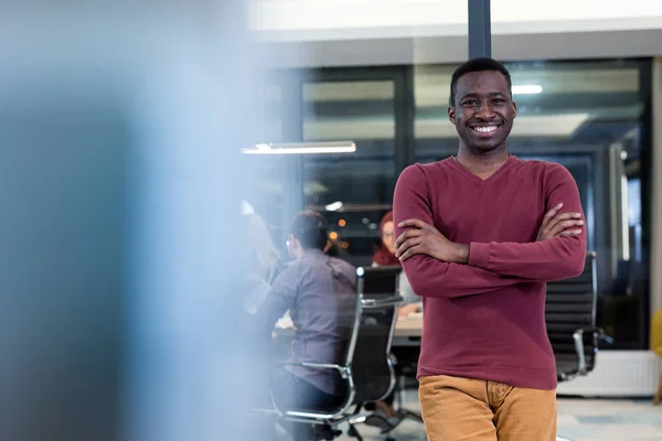 Young African American businessman in office — Stock Photo, Image