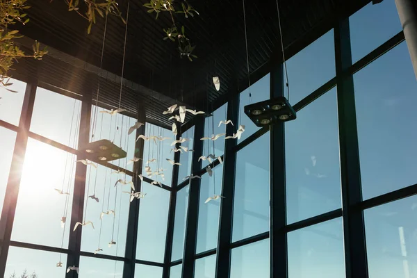 Image Des Fenêtres Dans Immeuble Bureaux Moderne — Photo