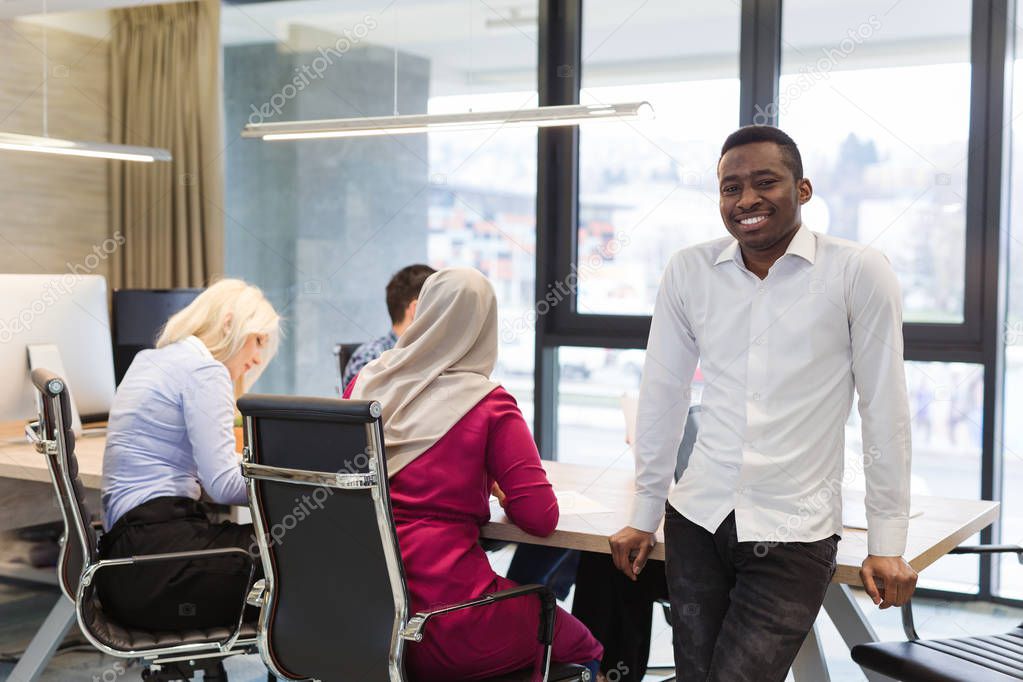 Businesspeople meeting in modern office