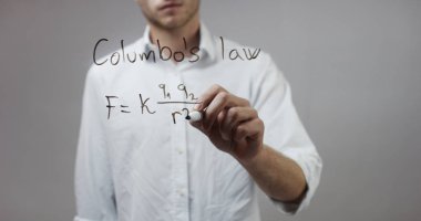 Cam üzerinde yazılı genç adam