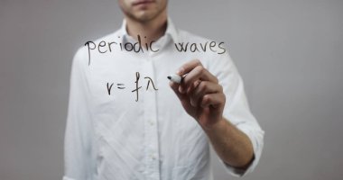 Cam üzerinde yazılı genç adam