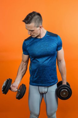 Ekipman portre Studio ile vücut geliştirmeci