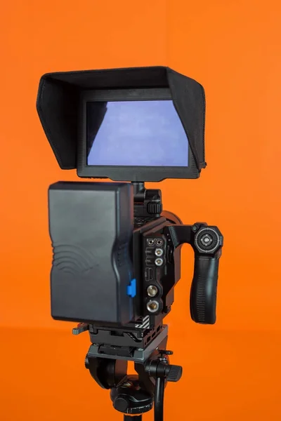 Profesjonalne Kamery Wideo Żywe Kolory Tle Kontrast — Zdjęcie stockowe