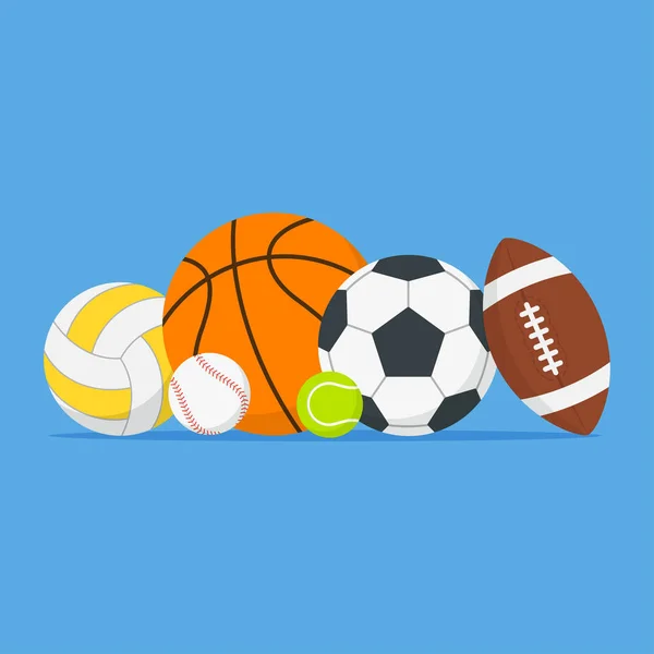 Sports balls set. Cartoon balls icon.