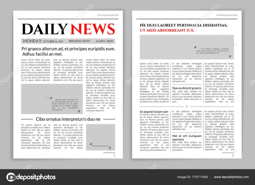 newspaper template design stock vector axsimen 170711630