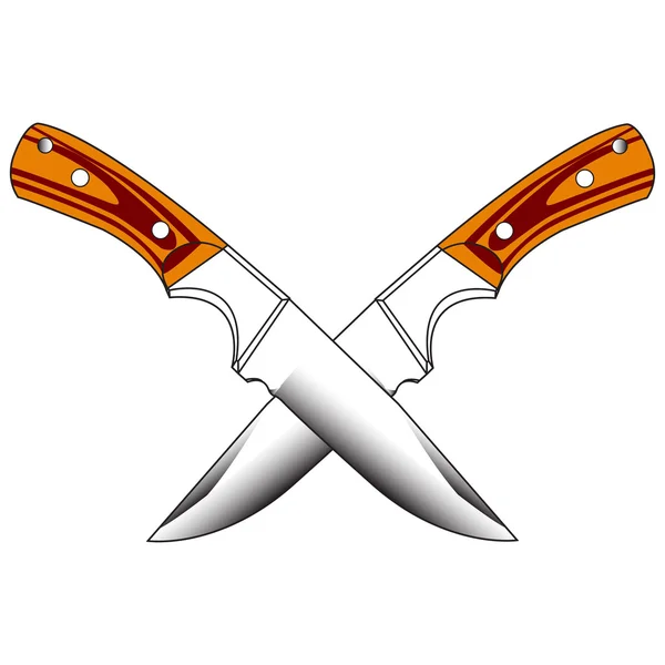 Imagen de color cuchillos de caza — Vector de stock