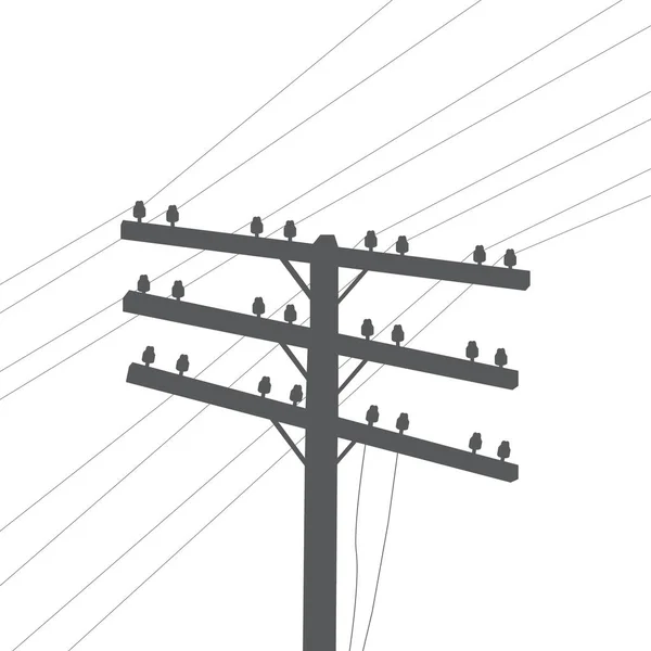 Vector image of the old telegraph pole — Stock Vector