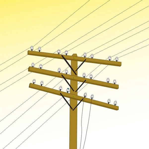 Векторное изображение старого телеграфного столба — стоковый вектор