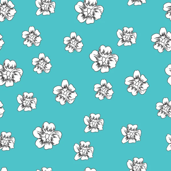 Fondo sin costuras con hermosas flores silvestres — Vector de stock