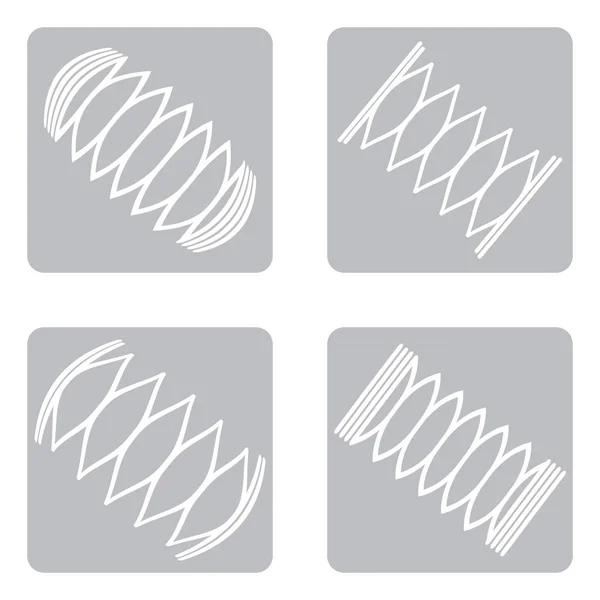 Ícones monocromáticos com molas —  Vetores de Stock