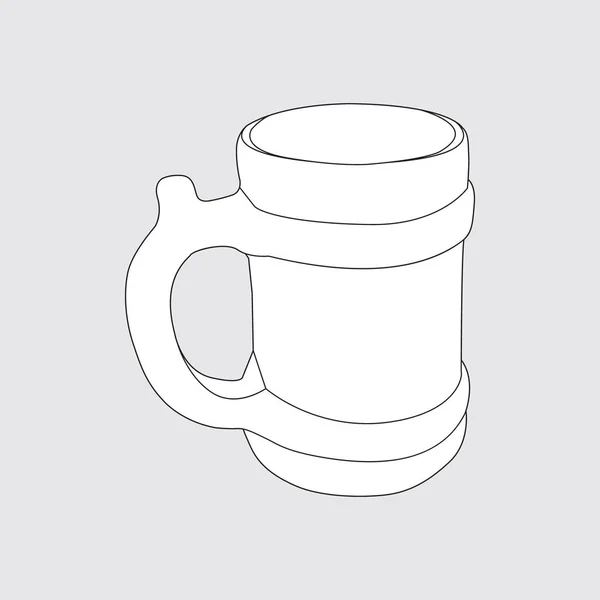 The vector image of an old beer mug — Stock Vector