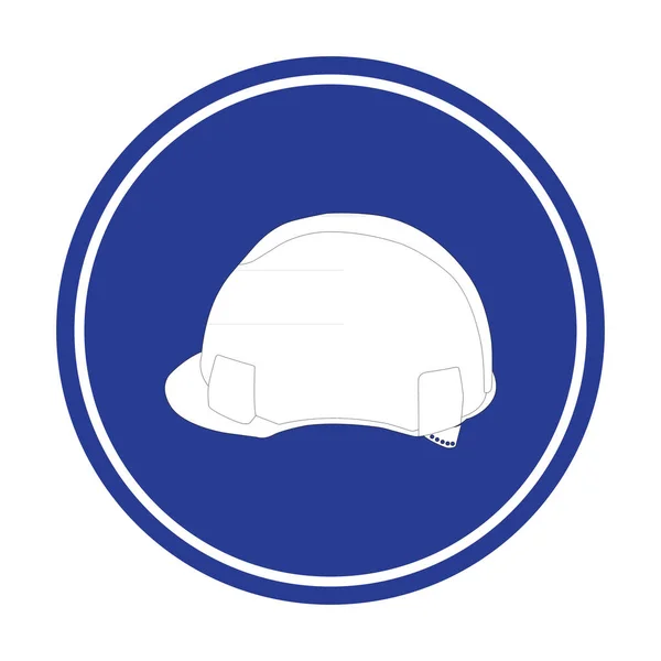 Imagen vectorial de un signo con una imagen de un casco de construcción — Vector de stock