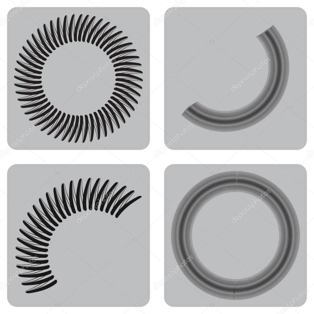 Monochrome set of icons with springs