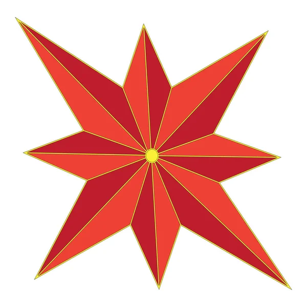 Kleurenafbeelding van acht-puntige ster — Stockvector