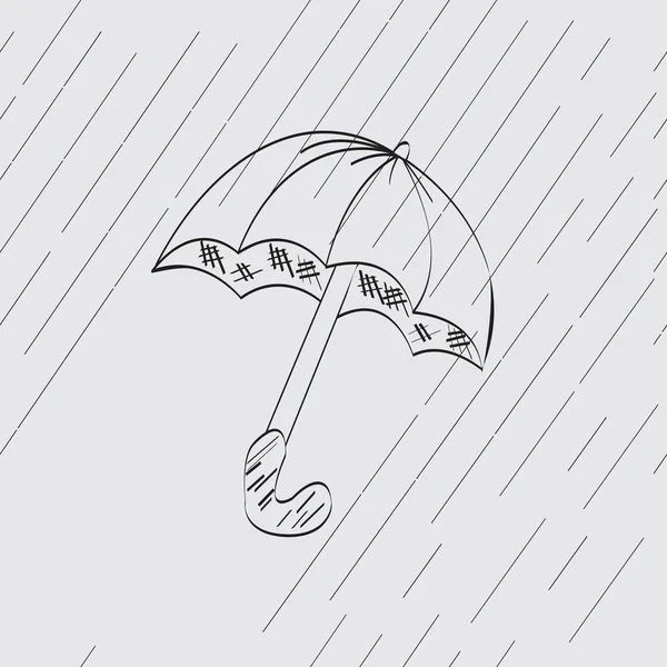 无缝背景与伞和秋天的雨 — 图库矢量图片