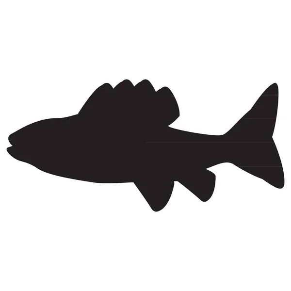 Černobílá ikona s neobvyklým ryb — Stockový vektor