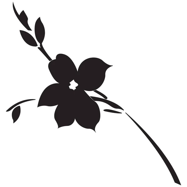 Ícone monocromático com uma flor Gráficos De Vetores