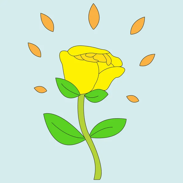Διανυσματική εικόνα από ένα κίτρινο τριαντάφυλλο — Διανυσματικό Αρχείο