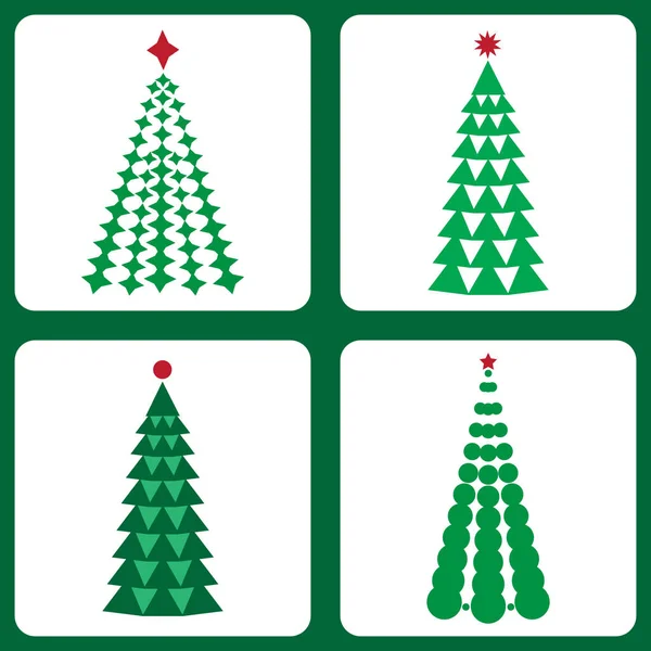 Vector Set Van Pictogrammen Met Kerstbomen Voor Ontwerp — Stockvector