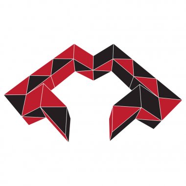 Vektör simgesi tasarım için renkli geometrik şekillerle