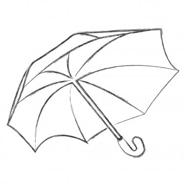 Tasarımı için bir şemsiye ile tek tek renkli simge