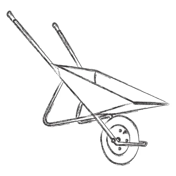 デザインのための庭で作業するための手押し車のベクトル画像 — ストックベクタ