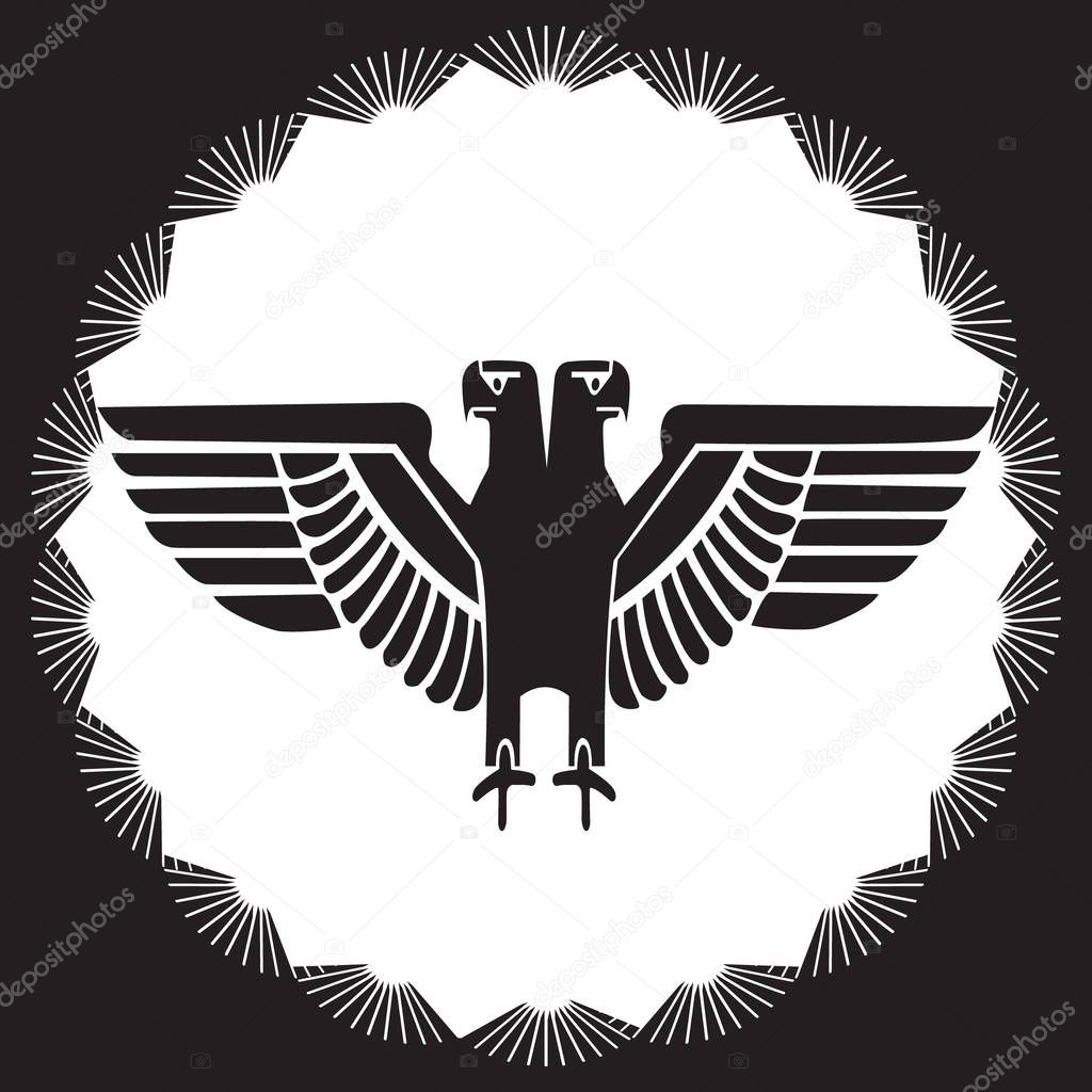 Vector image of a two-headed eagle for design