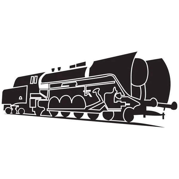 Icono Vectorial Con Locomotora Vapor Antigua Para Diseño — Vector de stock