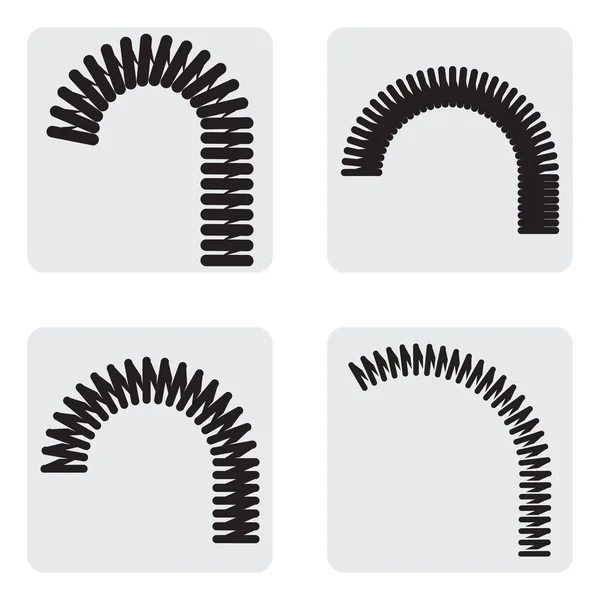 Monochrome Set Icons Springs Design — Stock Vector