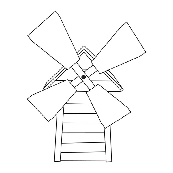 Vektorbild Der Mühle Für Die Konstruktion — Stockvektor