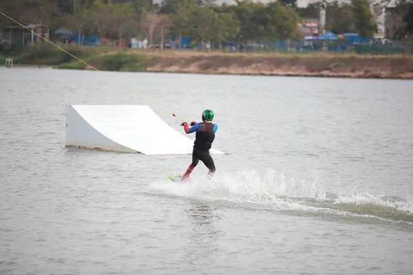 Surfing at the water sports arena.