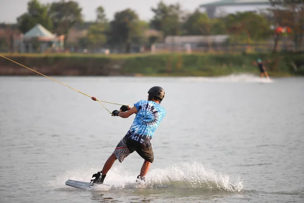 Surfing at the water sports arena.