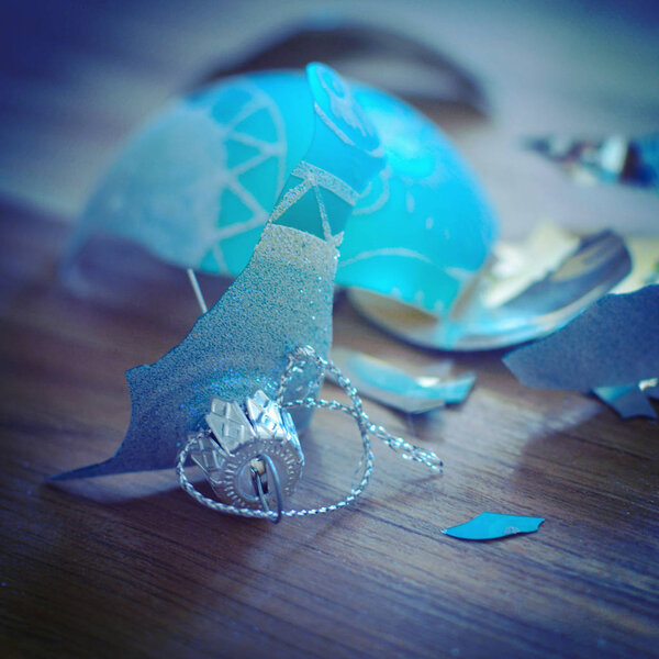 Broken Christmas ball . new year