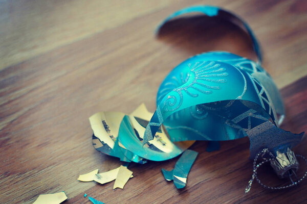 Broken Christmas ball . New Year