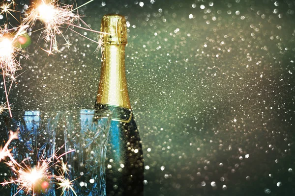 Bouteille de champagne.Celebration Nouvel An — Photo